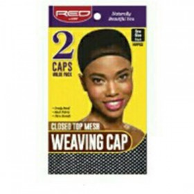 Red by Kiss Closed Top Mesh Weaving Cap Black HVP02 (2 Caps)